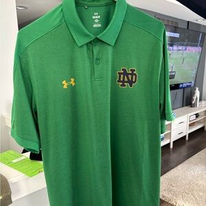 Green, Large, Notre Dame athletic polo.